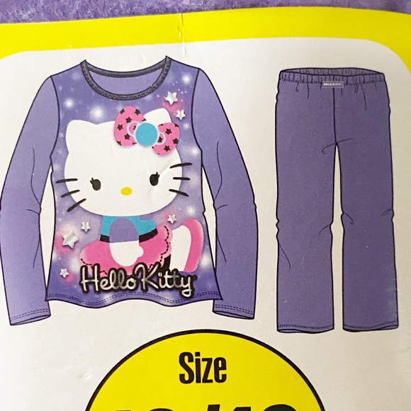 Hello Kitty Girls 2Pc Flannel Pajama Set Pants Top - Picture 8 of 14